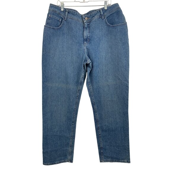 Lee Riders Womens Relaxed Straight Medium Blue Jeans Size 20W RGG10639 NWT - Picture 1 of 10
